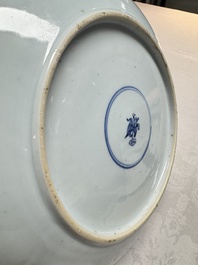 A pair of Chinese blue and white plates with narrative design, Yongzheng