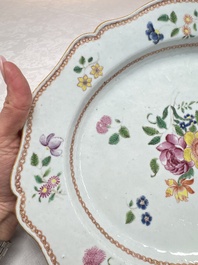 A Chinese famille rose covered tureen and stand with floral design, Qianlong