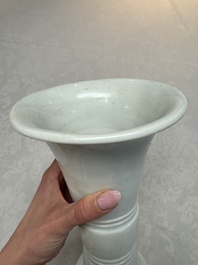 A Chinese Dehua blanc de chine 'Gu' vase, 19th C.