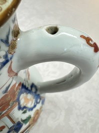 A Chinese export famille rose 'Xi Xiang Ji' jug and cover, Yongzheng/Qianlong