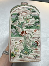 A Japanese Ko-Imari square flask with figures in a landscape, Edo, 17th C.