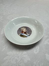 A rare Chinese 'Portrait' cup and saucer, Hervou&euml;t collection, 18/19th C.