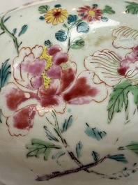 A silver-mounted Chinese famille rose kendi with floral design, Qianlong