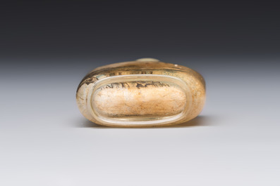 A Chinese inside-painted glass snuff bottle with insects, signed Bi Rongjiu 畢榮九, dated 1899