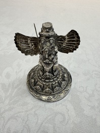 A repouss&eacute; silver figure of Garuda, Southeast Asia, 19/20th C.