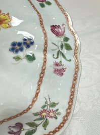 A Chinese famille rose covered tureen and stand with floral design, Qianlong