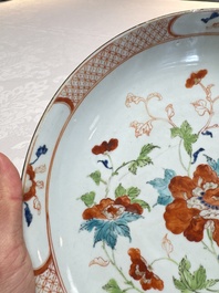 Two Chinese famille rose dishes with floral design, Yongzheng/Qianlong