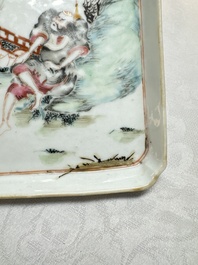 A Chinese famille rose 'Li Tieguai' square tray, 19th C.