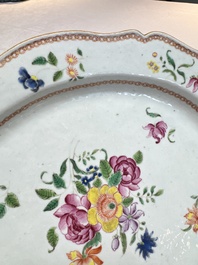 A Chinese famille rose covered tureen and stand with floral design, Qianlong