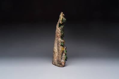 A large Chinese sancai-glazed Buddhist grotto with Guanyin and attendants, Ming