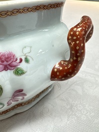 A Chinese famille rose covered tureen and stand with floral design, Qianlong