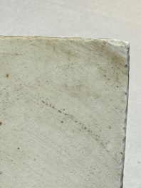 A Chinese famille verte 'Rice and Silk Production' plaque, 19th C.