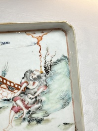 A Chinese famille rose 'Li Tieguai' square tray, 19th C.