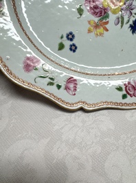 A Chinese famille rose covered tureen and stand with floral design, Qianlong