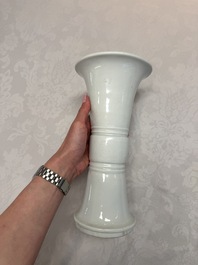 A Chinese Dehua blanc de chine 'Gu' vase, 19th C.