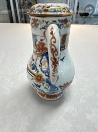 A Chinese export famille rose 'Xi Xiang Ji' jug and cover, Yongzheng/Qianlong