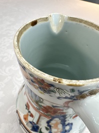 A Chinese export famille rose 'Xi Xiang Ji' jug and cover, Yongzheng/Qianlong