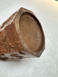 Two Chinese carved bamboo brushpots, 19/20th C.