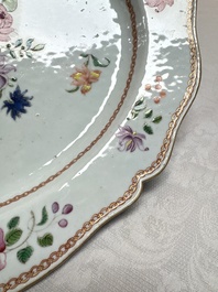 A Chinese famille rose covered tureen and stand with floral design, Qianlong