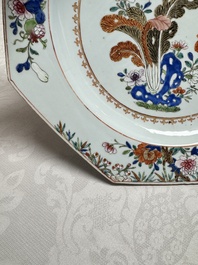 Two Chinese famille rose dishes with floral design, Yongzheng/Qianlong