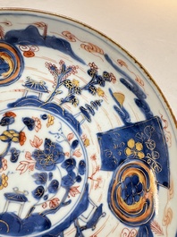 A Chinese Imari-style plate with landscape design, Johanneum mark, ex-collection of August the Strong, Kangxi