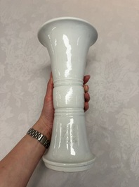 A Chinese Dehua blanc de chine 'Gu' vase, 19th C.