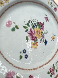 A Chinese famille rose covered tureen and stand with floral design, Qianlong