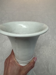 A Chinese Dehua blanc de chine 'Gu' vase, 19th C.