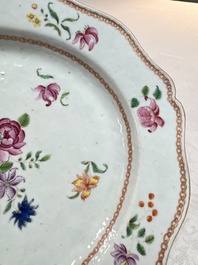 A Chinese famille rose covered tureen and stand with floral design, Qianlong