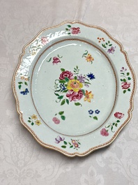A Chinese famille rose covered tureen and stand with floral design, Qianlong