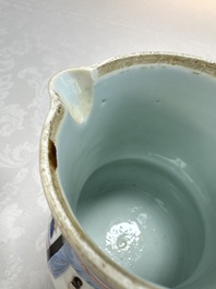 A Chinese export famille rose 'Xi Xiang Ji' jug and cover, Yongzheng/Qianlong