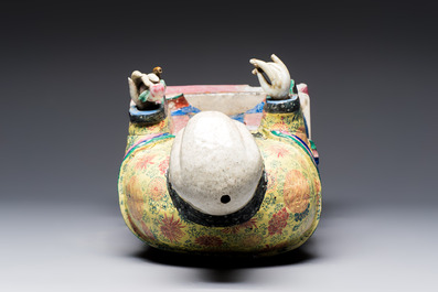 A large Chinese famille rose figure of Shoulao, 19th C.