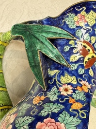 A large Chinese Canton enamel basin and jug with narrative design, early 19th C.