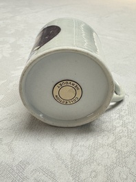 A rare Chinese 'Portrait' cup and saucer, Hervou&euml;t collection, 18/19th C.