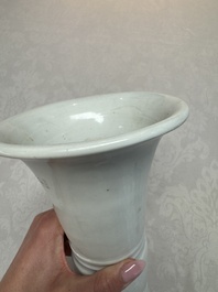 A Chinese Dehua blanc de chine 'Gu' vase, 19th C.