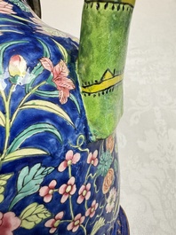 A large Chinese Canton enamel basin and jug with narrative design, early 19th C.