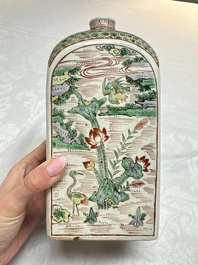 A Japanese Ko-Imari square flask with figures in a landscape, Edo, 17th C.