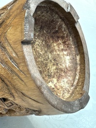 Two Chinese carved bamboo brushpots, 19/20th C.