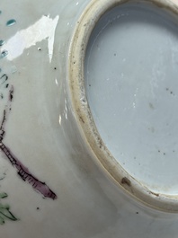 A silver-mounted Chinese famille rose kendi with floral design, Qianlong