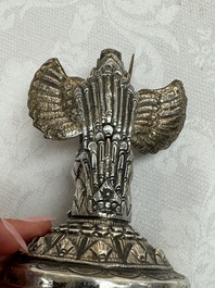 A repouss&eacute; silver figure of Garuda, Southeast Asia, 19/20th C.