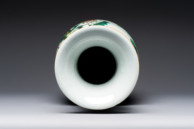 A Chinese famille rose 'Meng Mu San Qian 孟母三遷' and 'Antiquities' vase, signed Ye Yichun 葉宜春, dated 1923