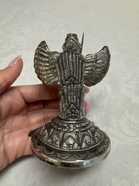 A repouss&eacute; silver figure of Garuda, Southeast Asia, 19/20th C.