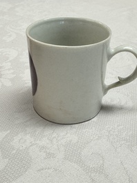 A rare Chinese 'Portrait' cup and saucer, Hervou&euml;t collection, 18/19th C.