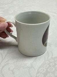 A rare Chinese 'Portrait' cup and saucer, Hervou&euml;t collection, 18/19th C.