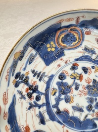 A Chinese Imari-style plate with landscape design, Johanneum mark, ex-collection of August the Strong, Kangxi