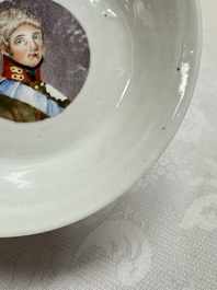 A rare Chinese 'Portrait' cup and saucer, Hervou&euml;t collection, 18/19th C.
