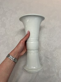 A Chinese Dehua blanc de chine 'Gu' vase, 19th C.