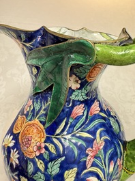 A large Chinese Canton enamel basin and jug with narrative design, early 19th C.