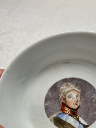 A rare Chinese 'Portrait' cup and saucer, Hervou&euml;t collection, 18/19th C.