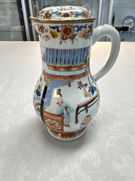 A Chinese export famille rose 'Xi Xiang Ji' jug and cover, Yongzheng/Qianlong
